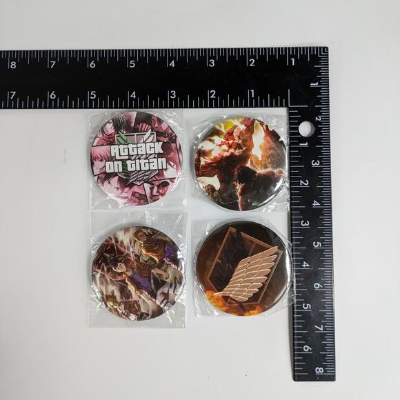 Attack On Titan Gift Set Anime Pack Buttons Stickers Jewelry Face Mask Backpack - Picture 3 of 16